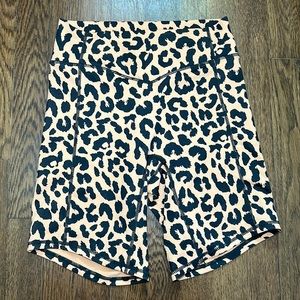 NWT balance athletica/vitality leopard biker shorts